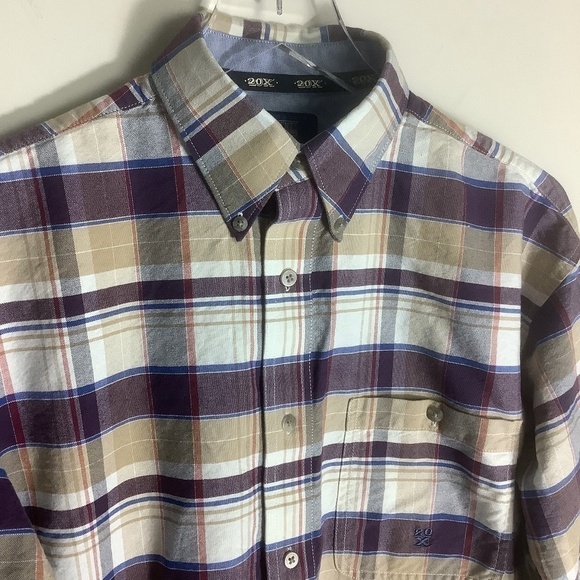 Twenty X Wrangler Men's Plaid Logo Long Sleeve Shirt M - Picture 11 of 15
